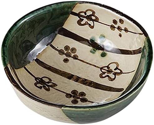 Set of 5, Oribe Plum Round 4.0 Pot, 4.5 x 1.7 inches (11.5 x 4.2 cm), 6.3 oz (180 g), Shokado, Restaurant, Ryokan, Japanese Tableware, Commercial Use, Japanese Tableware, Restaurant