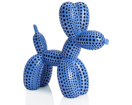 BOIHEGU Balloon Dog Statue Decor Polka Dot Dog Cool Stuff to Put on Shelves, Blue Balloon Dog Statue Decoration Fun Paperweight, 5 inch Versatile Color Options