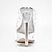Women's Clear Strappy Stiletto Heels - Nude Platform Sandals with Ankle Strap | Pleaser (Kim) - Silver Size 11