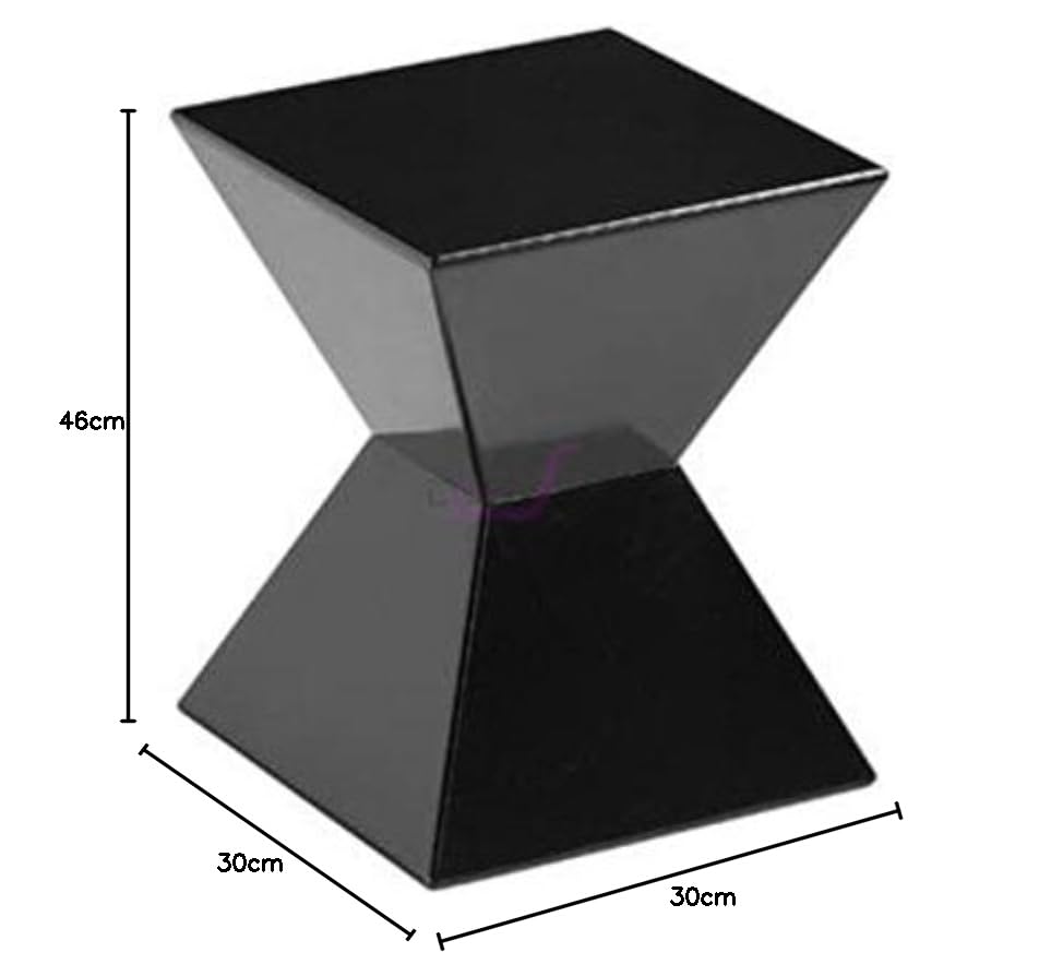 Image of Shoppee Collection Geometric Square Top Side End Accent Table (Black)