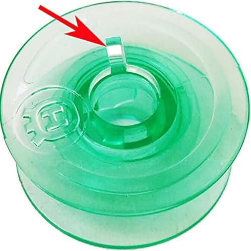 Bequilter 25Pcs/Box Clear Green Bobbins Compatible with Viking Husqvarna White Home #4125615-45#4131825-45