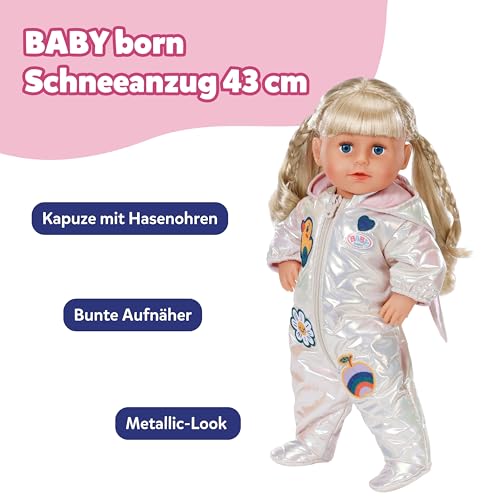 BABY born Winteranzug Creme für 43 cm Puppen mit Hasenohren – Ansicht 2