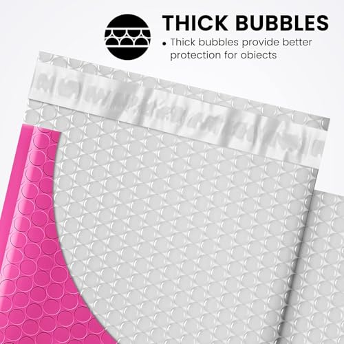 Image of Fuxury Bubble Mailers 6x10 inch 100 Pack Pink Thick Padded Envelopes Usable Size 6x9 inch Mailing Envelopes Bubble Padded, Shipping Bags for Mailing,Packaging, Small Business, Boutique, Bulk #0