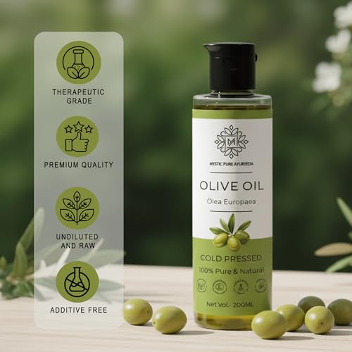 Image of Cold Pressed Olive Oil For Hair and Skin, Baby Massage, Deeply Moisturizes - 200ml