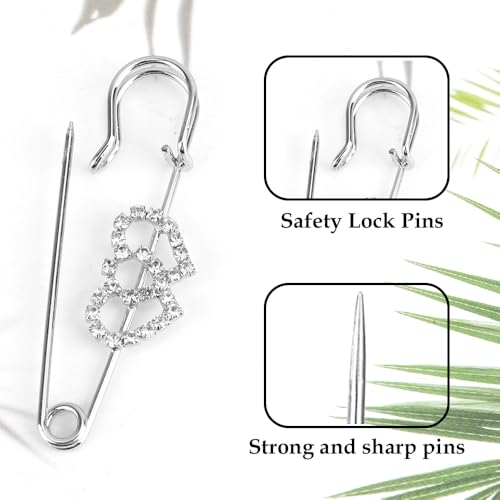 Image of Rhinestone Brooch Pins,Safety Pins for Clothes,Brooch Pins for Women,Pins for Bags,Decorative Pins
