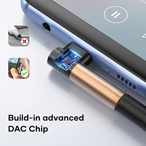 Bakibo Usb C To 3.5Mm Audio Adapter, Usb C To Headphone Jack Aux Adapter Earphone Right Angle Usb C Headphone Adapter Type C Dongle Dac Cordless For Sam Sung Galaxy S22/S21 I Pad Pro Macbook (Grey) #TOP3
