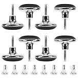 Ulmervion Set of 8 Chrome Bed Legs Glides with Metal Sleeves, Mushroom Shaped for Beds Furniture Replacement