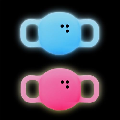 NANLANFAN 2 Pack Case Cover for Tile by Life360 Sticker (2024), Protective Holder for Pets Dog Cat Collar Accessories Glow in Dark (Blue & Pink)