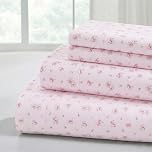 Modern Threads Soft Microfiber Printed Sheets - Luxurious Microfiber Bed Sheets - Includes Flat Sheet, Fitted Sheet with Deep Pockets, & Pillowcases Blush Full