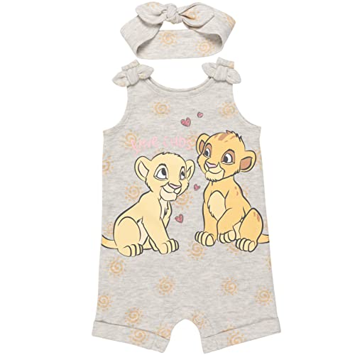 Image of Disney Minnie Mouse Winnie the Pooh Lion King Lilo & Stitch Simba Romper and Headband Newborn to Toddler