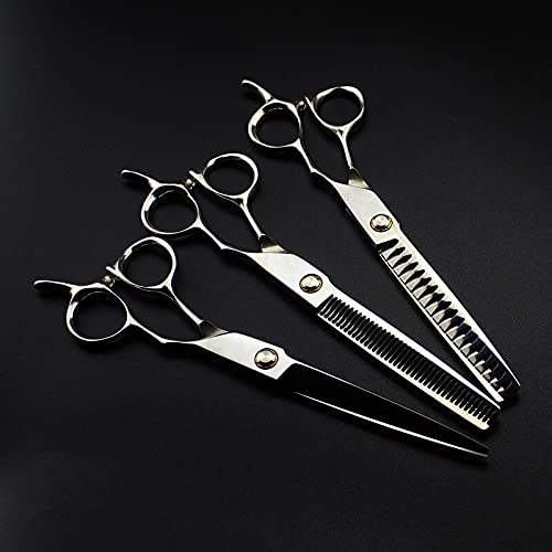 Hair Cutting Scissors, Professional japan 440c 7 inch Bearing hair scissors cutting barber makas haircut thinning shears hairdressing scissors BY ZZYY (Color : 40 teeth)
