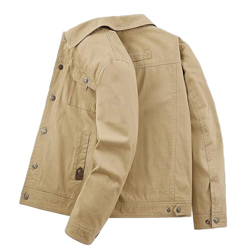 ADHOWBEW Winter Coats for Men Warm Fleece Lined Thicken Vintage Hunting Long Sleeve Big and Tall Zip Up Plush Outerwear3