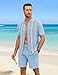 COOFANDY Men's Short Sleeve Button Down Knit Polo Shirts And Shorts Sets Summer Oufits 2 Piece Set For Men