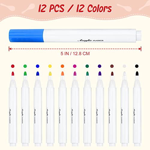 Morcheiong 12Pcs Diy Mini Wooden Maracas For Kids With 12Pcs Acrylic Paint Pens #TOP2