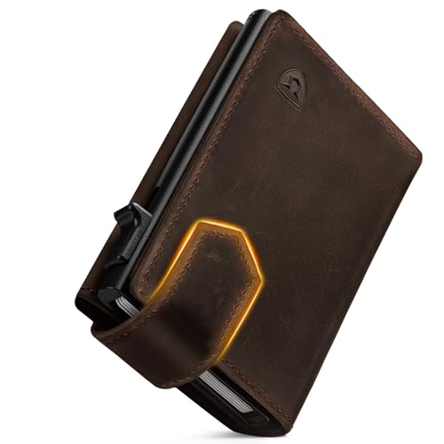 LORZOR Kartenetui mit Magnetischer Verschluss, Slim Wallet mit Münzfach, Geldbörse Herren RFID Schuâ€¦ – Miniatur