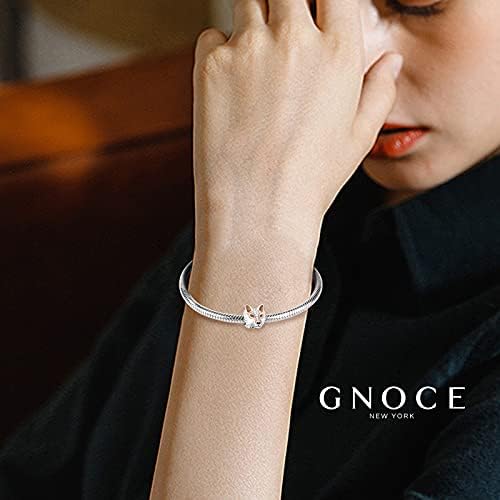 GNOCE Animal Charms Animal Head Theme Charm Bead 925 Sterling Silver Pendant Fits Bracelet Necklace For Women Men Girls Boys Gifts