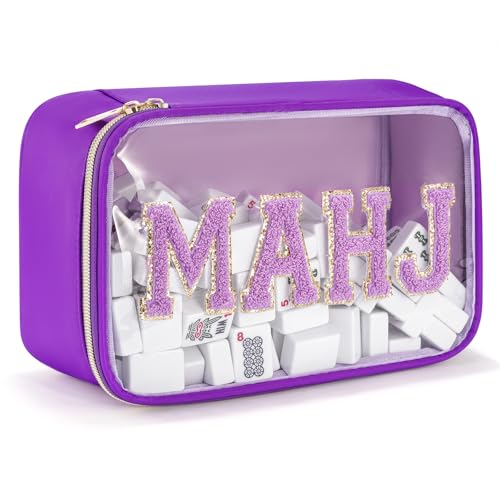 Bolsa para Fichas Mahjong, Resistente con Cierre Morada