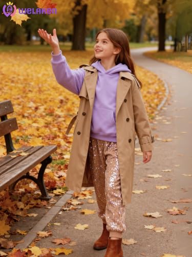Image of WELAKEN Sequin Casual Pants for Girls with Lining Kids & Little Girl's Sparkling Trousers