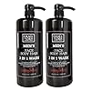 Dead Sea Collection 3 in 1 Body Wash for Men–Sandalwood Cleanser for Body Hair and Face Pack of 2 Bottles 338 Fl Oz Each
