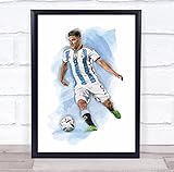 The Card Zoo Footballer Julian Alvarez Argentina Football Player Watercolor Wall Art Print