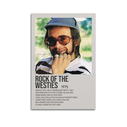 IRUWQUP Póster de Rock Of The Westies de Elton John, lienzo estético de música y películas, pintura decorativa para sala de estar, dormitorio, 20 x 30 cm, estilo sin marco