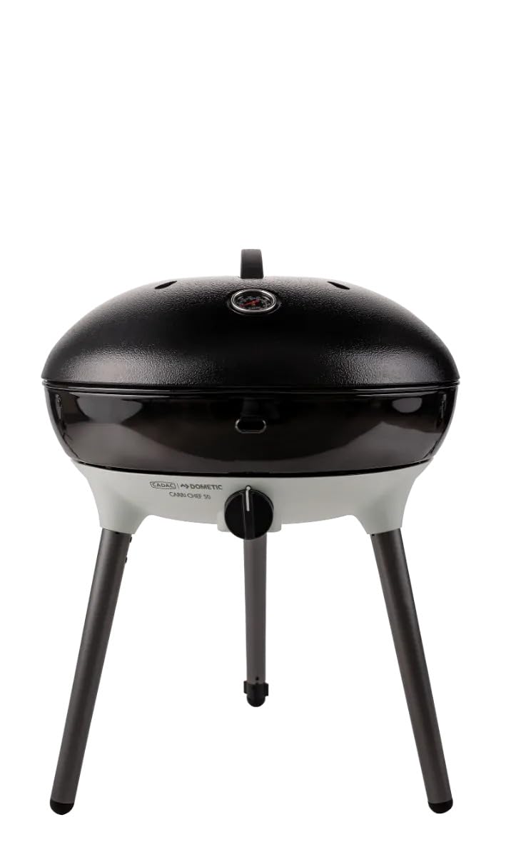 CADAC - Carri Chef 50 BBQ 50mBar + Camping-Kochbuch | Tragbarer Grill mit automatischer Zündung und Rezeptbuch, inkl. Tragetasche, Camping und Grillzubehör, Verwendung im Freien