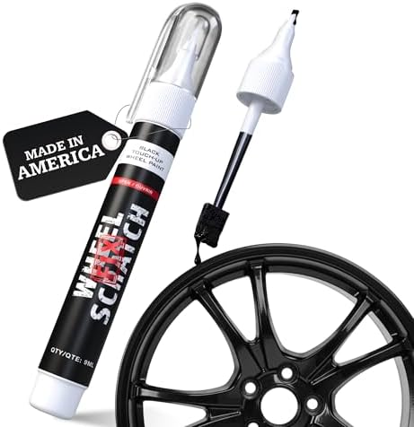 Wheel Scratch Fix® Gloss Black Magic Car Scratch Remover Pen - Alloy Wheel Touch Up Paint Pen for Cars, Curb Rash Removal with Fast-Drying & Long-Lasting OEM Finish, Vehicles Rim Repair Paint for Chip (Black Gloss Pen Only)
