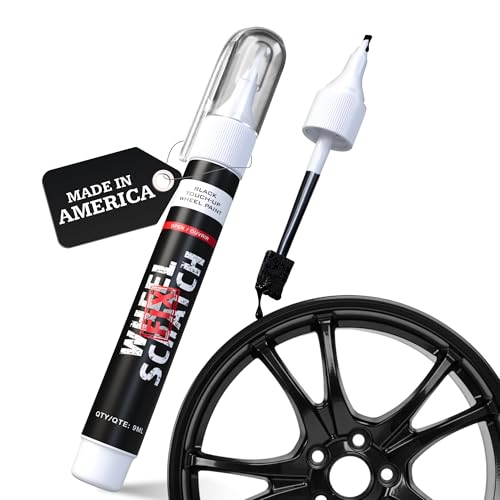Wheel Scratch Fix® Gloss Black Magic Car Scratch Remover Pen - Alloy Wheel Touch Up Paint Pen for Cars, Curb Rash Removal with Fast-Drying & Long-Lasting OEM Finish, Vehicles Rim Repair Paint for Chip (Universal Gloss Black Wheel Paint (Pen Only))