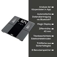 Beurer BF 500 Personenwaage mit Bluetooth & App, digitale Körperfettwaage mit Messung von Körperfett, Muskelanteil, Kalorienbedarf etc., XL-Display, Datenübertragung zu Apple Health & co., bis 180 kg – Ansicht 7