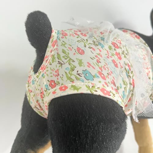 Image of Small Dog Sanitary Panties, Lace Washable Reusable Cute Puppy Panties Pet Underwear Diaper Physiological Shorts for Female Girls Dogs (Shivering,S)