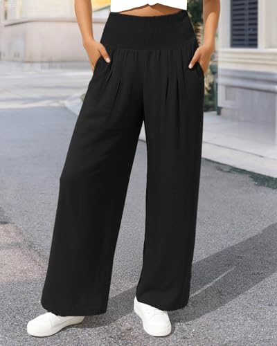 Women Long Pants Wide Leg High Waist Lounge Beach Travel Vacation Outfits