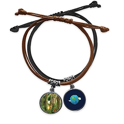 Pulsera de cuero Miaoji con setas y gato pintado a mano un diseño de arte natural exclusivo