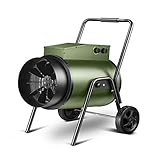 SHENXINCI Calefactor Eléctrico Calentador-Especial el Calentador Industrial de Aire Portátil,15KW Termostato,Secadora Autónomo Portátil,Ajuste de 45 °,Ajuste de 3 Marchas,Verde