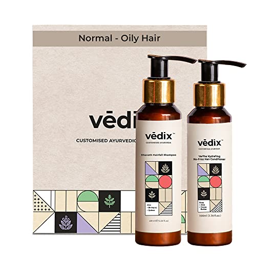 Vedix Dhavath Ayurvedic Shampoo & Vartha Hydrating Conditioner for Women | For Normal - Oily Hair | 200 ml