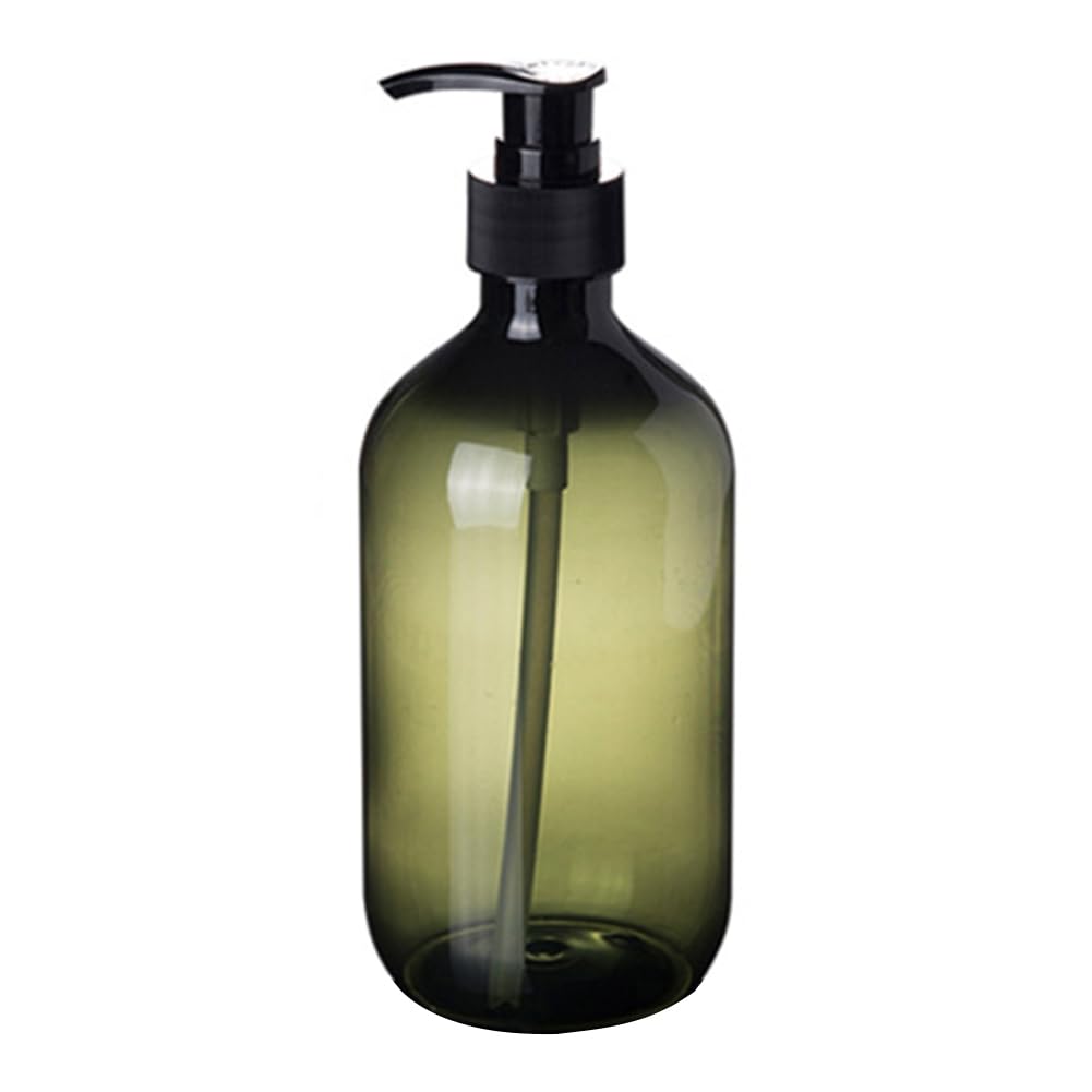 ulafbwur Clear Plastic Pump Bottle Dispenser, 300/500ml Lotion Shampoo Shower Gel Holder Soap Dispenser Empty Bath Pump Bottle Green 500ML