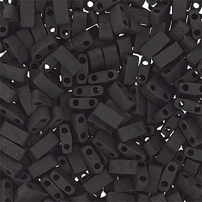Miyuki TILA Half Cut 5x2.3mm 2 Hole Black Opaque Matte HTL401F 250Gms Bulk Bag of Japanese Glass Beads