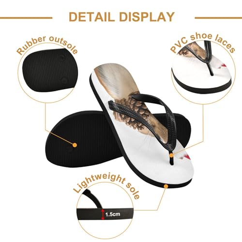 Burbuja Cute Squirrel Flip Flops for Women Men, Soft Thong Sandals Rubber Slippers for Pool Beach Essentials3