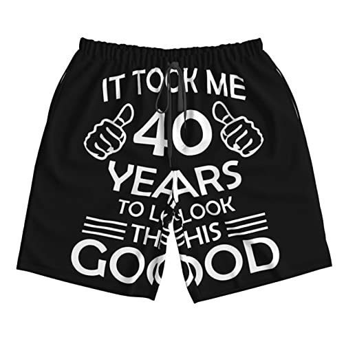 Happy 90th Birthday Men's Swim Trunks Quick Dry Swimming Trunks Beach Shorts with Mesh Lining4