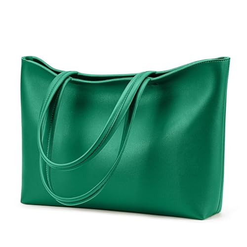 Image of KALIDI Tote Bag Zipper Shoulder Bag Faux Leather Purses Satchel for Women Casual Handbag Work Dating College