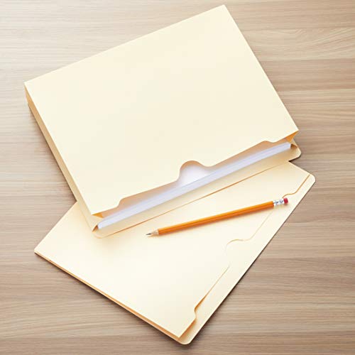 Image of Amazon Basics Reinforced File Jackets, Letter Size, Straight-Cut Tab, 2 Inch Expansion, Manila, 50-Pack