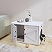 Timberer Cat Litter Box Enclosure, Litter Box Furniture Hidden with Removable Divider, Wooden Cat Washroom Furniture, Indoor Cat House, White
