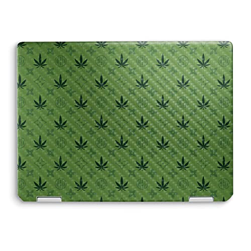 Image of MightySkins Carbon Fiber Skin Compatible with HP Spectre x360 14 inch (2022) Full Wrap Kit - CBD Green | Protective, Durable Textured Carbon Fiber Finish | Easy to Apply | Made in The USA