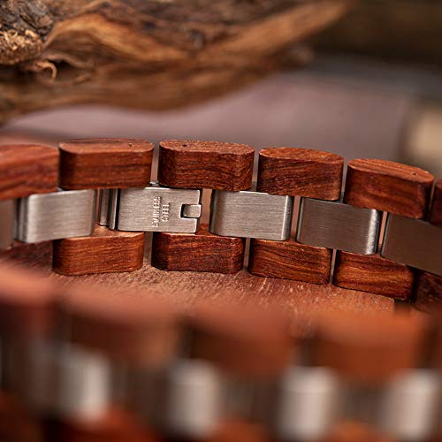 Bobobird Bobo Bird Mens Wooden Bracelet Stylish Wood & Stainless Steel Combined Wooden Bangle Jewelry Great Gift For Men (S05-2) #TOP3