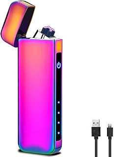Funxim Lighter, Electric Touch Switch Lighter, USB Rechargeable Double Arc Lighter, Windproof Plasma Igniter, Upgrade Version with Power Indicator for Ignition, Kitchen, Outdoor, BBQ, Candle