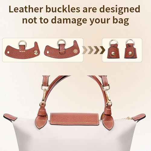 Image of SENTEN Purse Straps Replacement, Leather Crossbody Shoulder Strap Kit Adjustable for S /M Longchamp