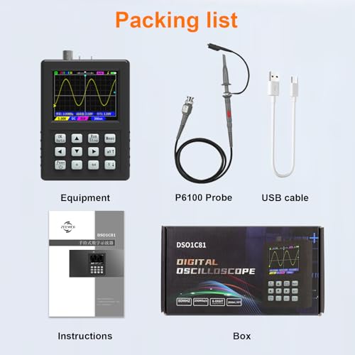 Image of LCD Handheld Digital Oscilloscope Kit - 2.8 inchTFT Multimeter Oscilloscope Signal Generator Mini Automotive Oscilloscope Bandwidth 80Mhz Digital Oscilloscopes Portable 250MSa /s Sampling Rate (DSO1C81)
