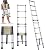 Aluminium Telescopic Ladder 8.5Ft 2.6M Telescoping Folding Ladder 9 Step Extendable Ladder Multipurpose for RV Home Loft Office DIY, 330lbs Load Capacity, EN131 Certified
