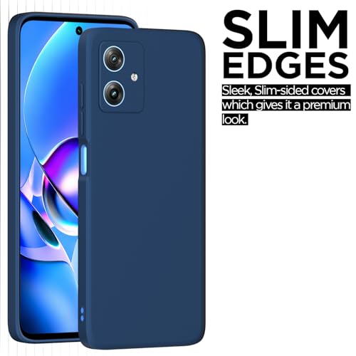 Image of Outlouders Back Cover for Motorola Moto G54 5G / G64 5G | Camera Protection | Durable Soft Matte Silicone Bumper Case (Blue)