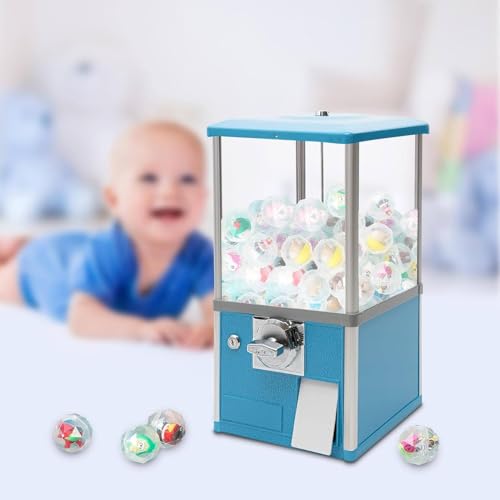 JJENXYYDS Vending Machine,Toy Vending Machine Dispenser,Big Capsule Vending Machine for Business 1.77-1.97Inch Ball Diameter for Game Stores, Coin Operated Gumball Bank,Blue