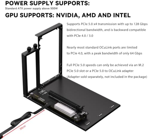 OCuLink eGPU Dock PCIe 5.0 X4 128Gbps for External Graphics Card eGPU 30cm - 2